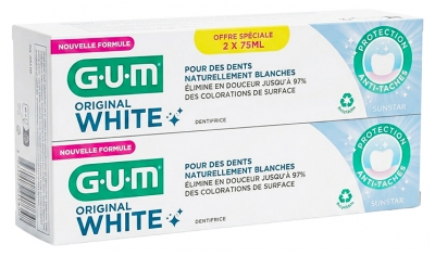 GUM Original White Pasta do Zębów Zestaw 2 x 75 ml