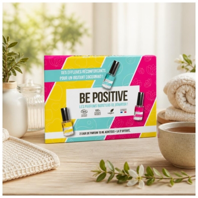 Be Positive Coffret Eaux de Parfum Effluves Réconfortants Relax Love & Harmony Bio 2 x 15 ml + 15 Gratis