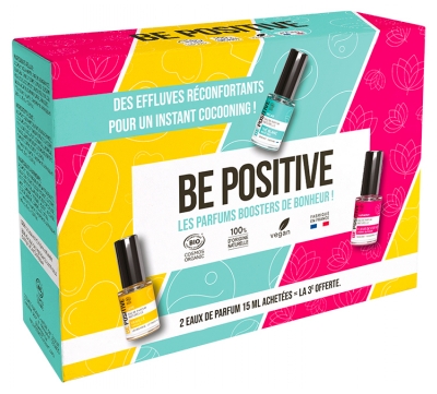Be Positive dāvanu komplekts parfimērijas ūdeņi ar nomierinošām smaržām Relax Love & Harmony Bio 2 x 15 ml + 15 ml dāvanā