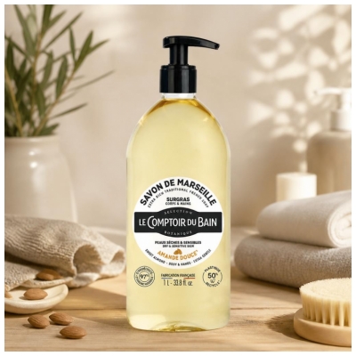 Le Comptoir du Bain Sapone di Marsiglia Surgras Mandorla Dolce 1L