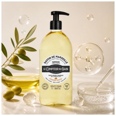 Le Comptoir du Bain Sapone di Marsiglia Surgras Mandorla Dolce 1L