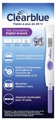 „Clearblue“ skaitmeninis ovuliacijos testas, 4 dienos, 10 vienetų