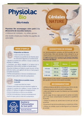 Physiolac Bio Céréales Dès 4 Mois 200 g