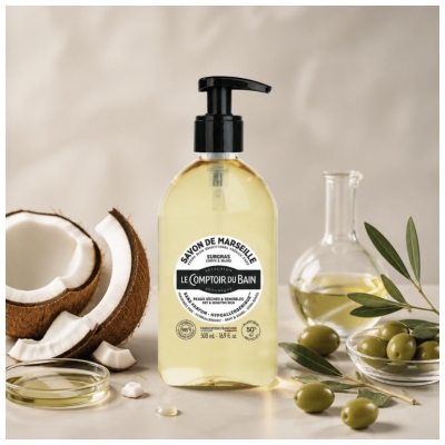Le Comptoir du Bain Hypoallergeeninen Marseille Ylipesuaine Saippua 500 ml