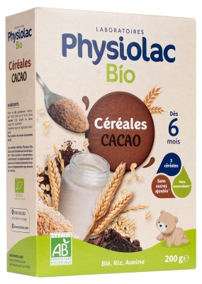 Physiolac Bio Céréales Cacao Dès 6 Mois 200 g