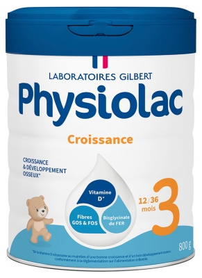Physiolac Croissance 3 12 à 36 Mois 800 g