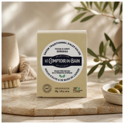 Le Comptoir du Bain Traditionell Aleppotvål Fast 190 g