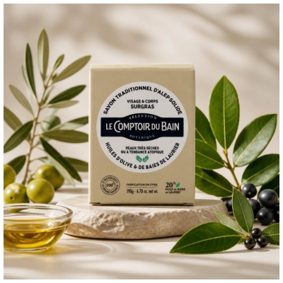 Le Comptoir du Bain Traditionell Aleppotvål Fast 190 g