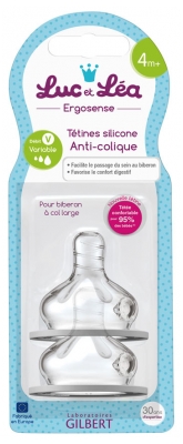 Tetinas de Silicone Anticólicas Luc et Léa Ergosense 4 Meses e +