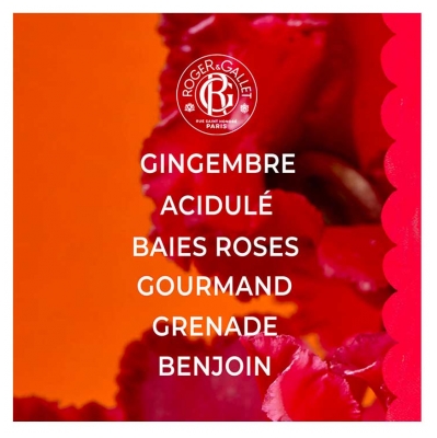 Roger & Gallet Gingembre Rouge Coffret Eau Parfumée Bienfaisante 100 ml + Parfum Solide Rose Bienfaisant 5 g Offert