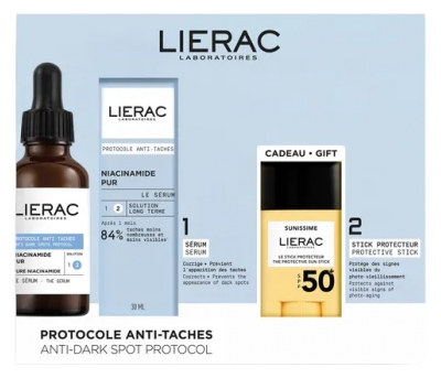 Lierac Protocole Sérum Anti-Taches Niacinamide Pur 30 ml + Sunissime Le Stick Protecteur Visage SPF50+ 10 g Offert