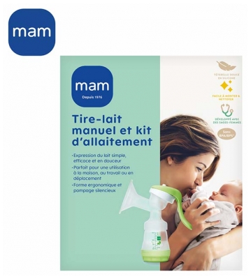 MAM Handdriven bröstpump och amningskit + 4 amningsinlägg ingår