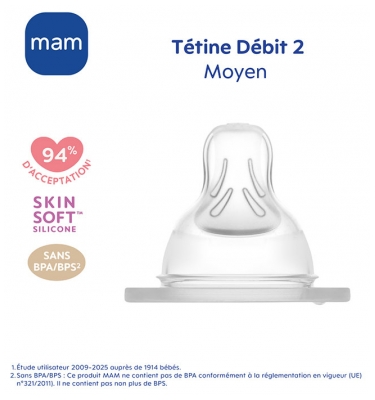 MAM 2 Tétines Débit Moyen 2