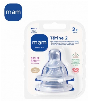 MAM 2 Tétines Débit Moyen 2