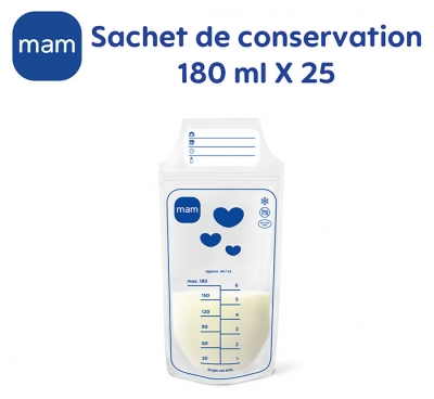 MAM Sachets de Conservation pour Lait Maternel 25 Sachets