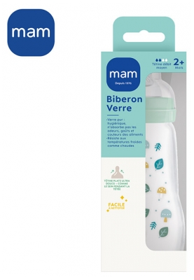 MAM Biberon di Vetro Premium 260 ml dai 2 Mesi in su