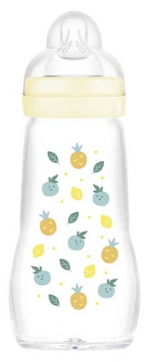 MAM Biberon di Vetro Premium 260 ml dai 2 Mesi in su - Colore: Giallo