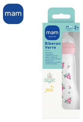 MAM Szklana Butelka dla Niemowląt Premium 260 ml 2 Miesiące i + Flow 2