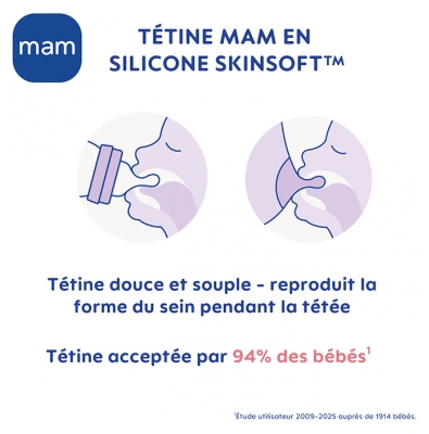 MAM Biberon Verre Premium 170 ml 0 Mois et + Débit 1 - Modèle : Forêt