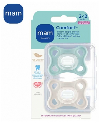 MAM Comfort 2 Chupetas de Silicone 2-12 Meses