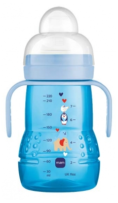 MAM Biberão de Transição 220 ml 4 Meses e + - Cor: Azul