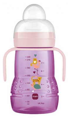 MAM Biberão de Transição 220 ml 4 Meses e + - Cor: Rosa