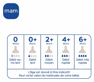 MAM Easy Active Biberon 2ème Âge 330 ml 6 Mois et + Débit Très Rapide - Couleur : Berry