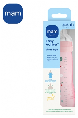 Mamadeira MAM Easy Active 2ª Idade 330 ml 6 Meses e + Fluxo Muito Rápido - Cor: Baga