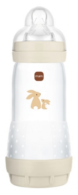 MAM Biberon Easy Start 320 ml 4 Mois et + Débit 3 Rapide - Couleur : Sable
