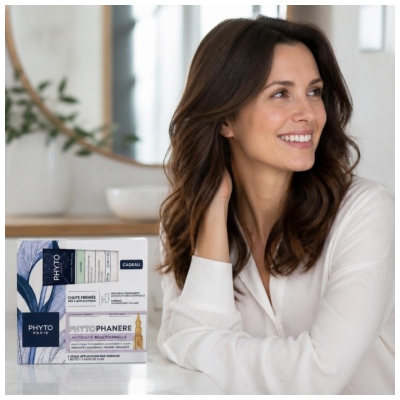 Phyto Phytophanère Tratamento Antiqueda Reacional 12 x 5 ml + Volume Champô Volumizador 100 ml Oferta