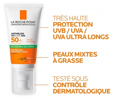 La Roche-Posay Anthelios UVmune 400 Gel-Crème Oil Control SPF50+ Sans Parfum 50 ml