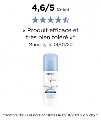 Vichy Déodorant Minéral 48H Lot de 2 x 125 ml