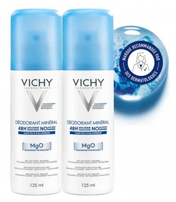 Vichy Minerālais Dezodorants 48H 2 x 125 ml iepakojumā