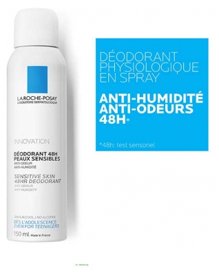 La Roche-Posay Déodorant Spray 48H Peaux sensibles Lot de 2 x 150 ml