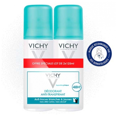 Vichy Déodorant Anti-Transpirant Efficacité 48H Lot de 2 x 125 ml