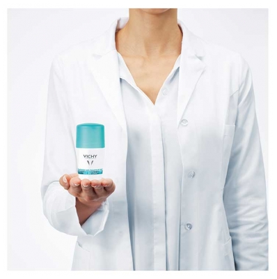 „Vichy“ antiperspirantas be dėmių „Roll-On“ 48H 2 x 50 ml pakuotėje