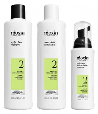 Nioxin System 2 pret matu izkrišanu komplekts dabiskiem matiem ar redzamu matu retināšanos