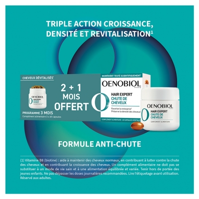 Oenobiol Hair Expert Chute de Cheveux 2 Mois + 1 Mois Offert