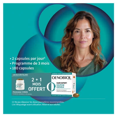 Oenobiol Hair Expert Chute de Cheveux 2 Mois + 1 Mois Offert