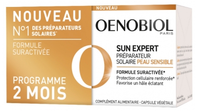 Oenobiol Sun Expert Aurinkovalmistelija Herkkä Iho Pakkaus 2 x 30 Kapselia
