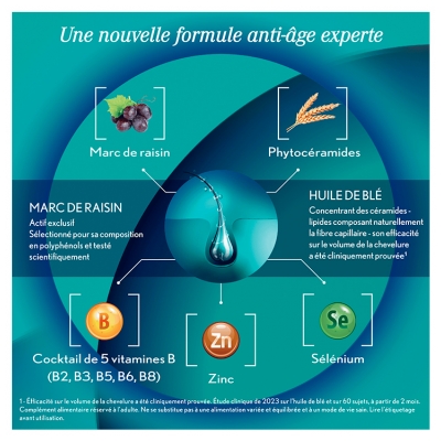 Oenobiol Hair Expert Fortifiant Anti-Âge Cheveux Dévitalisés Lot de 2 x 30 Capsules