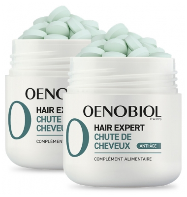 Oenobiol Hair Expert Chute de Cheveux Anti-Age Lot de 2 x 60 Comprimés