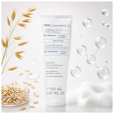 Korres Griekse Yoghurt Schuimende Reinigingscrème met Probiotica 150 ml