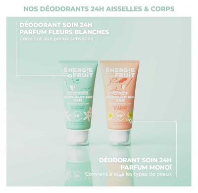 Energie Fruit Déodorant Soin 24H Parfum Fleurs Blanches 50 ml