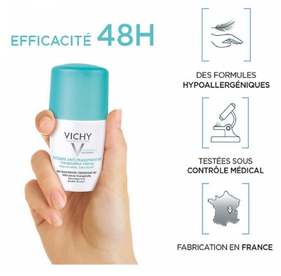Vichy Déodorant Anti-Transpirant 48H Roll-On Lot de 2 x 50 ml