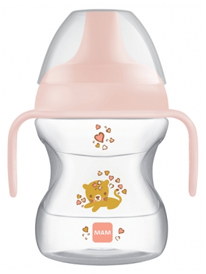 MAM Come una Grande Tazza con Manici 190 ml 6 Mesi e + - Colore: Rosa tigrato