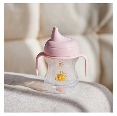MAM Como um Grande Copo Com Alças 190 ml 6 Meses e + - Cor: Rosa Tigre