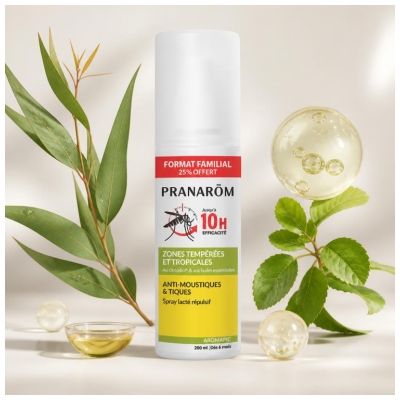 Pranarôm Aromapic Milch-Spray gegen Mücken & Zecken für gemäßigte und tropische Zonen 200 ml