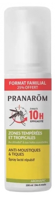 Pranarôm Aromapic Spray Lacté Anti-Moustiques & Tiques Zones Tempérées et Tropicales 200 ml