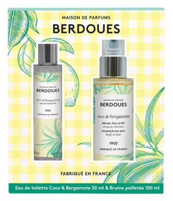 Berdoues Eau de Toilette Coco & Bergamote 30 ml + Brume Pailleté Coco & Bergamote Corps et Cheveux 100 ml